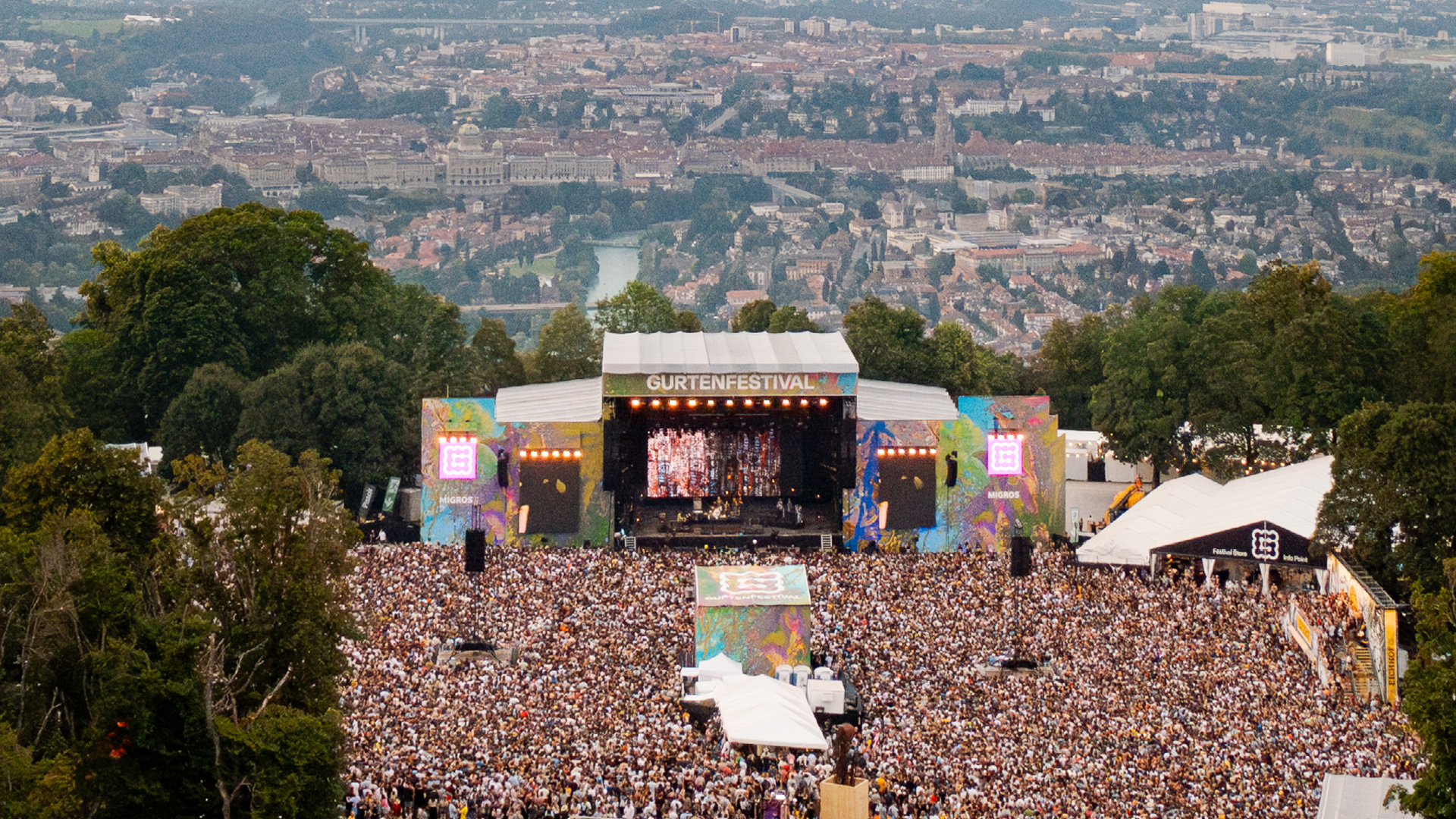 Luftaufnahme vom Gurtenfestival