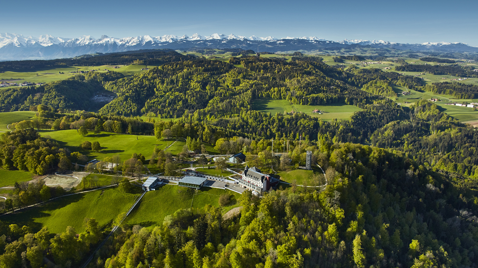 Eine Luftaufnahme vom Gurten