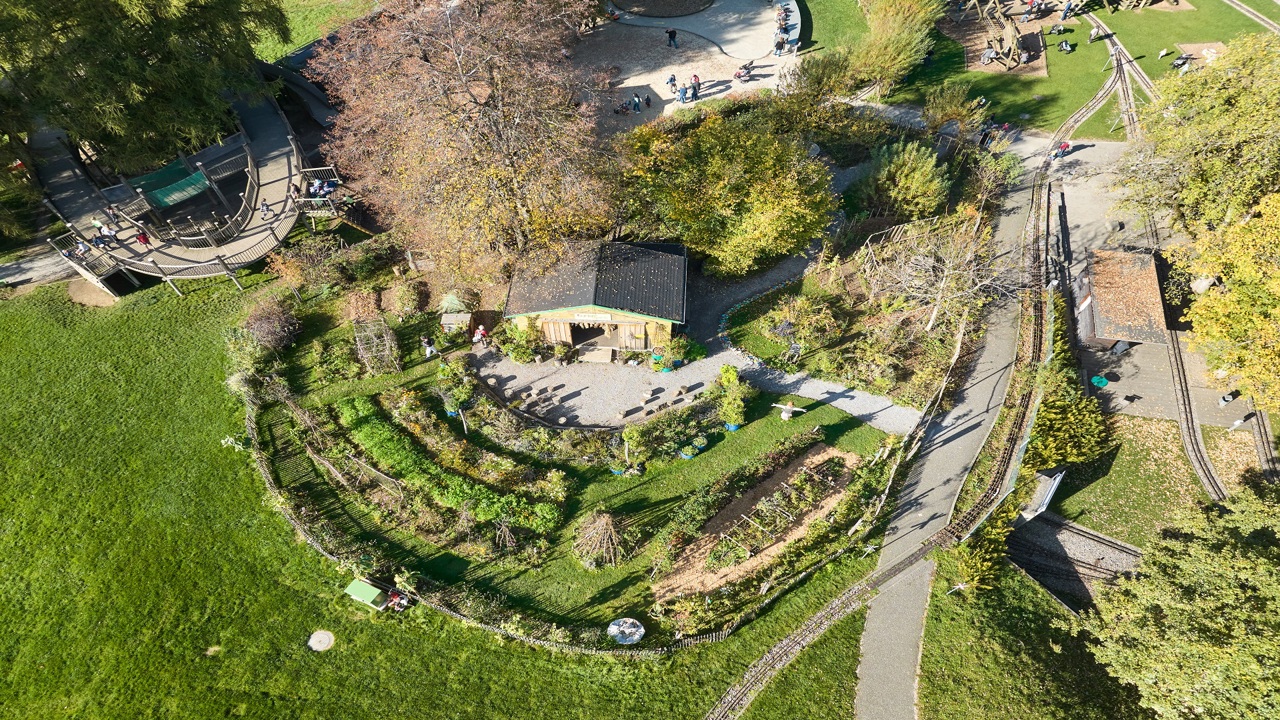Das Gurtengärtli aus der Vogelperspektive.