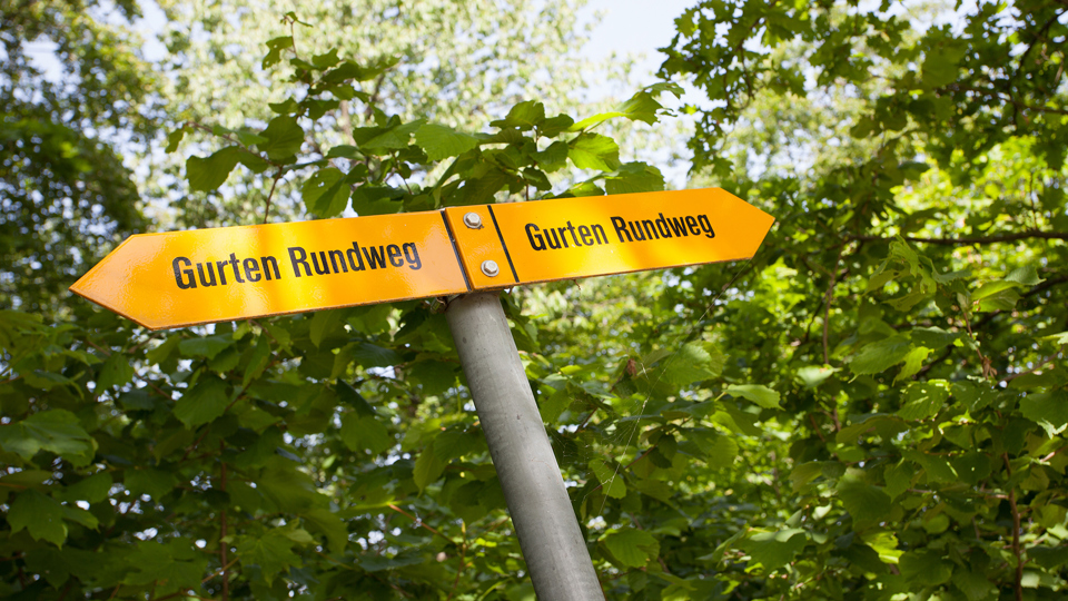 Wanderwegweiser auf dem Gurten