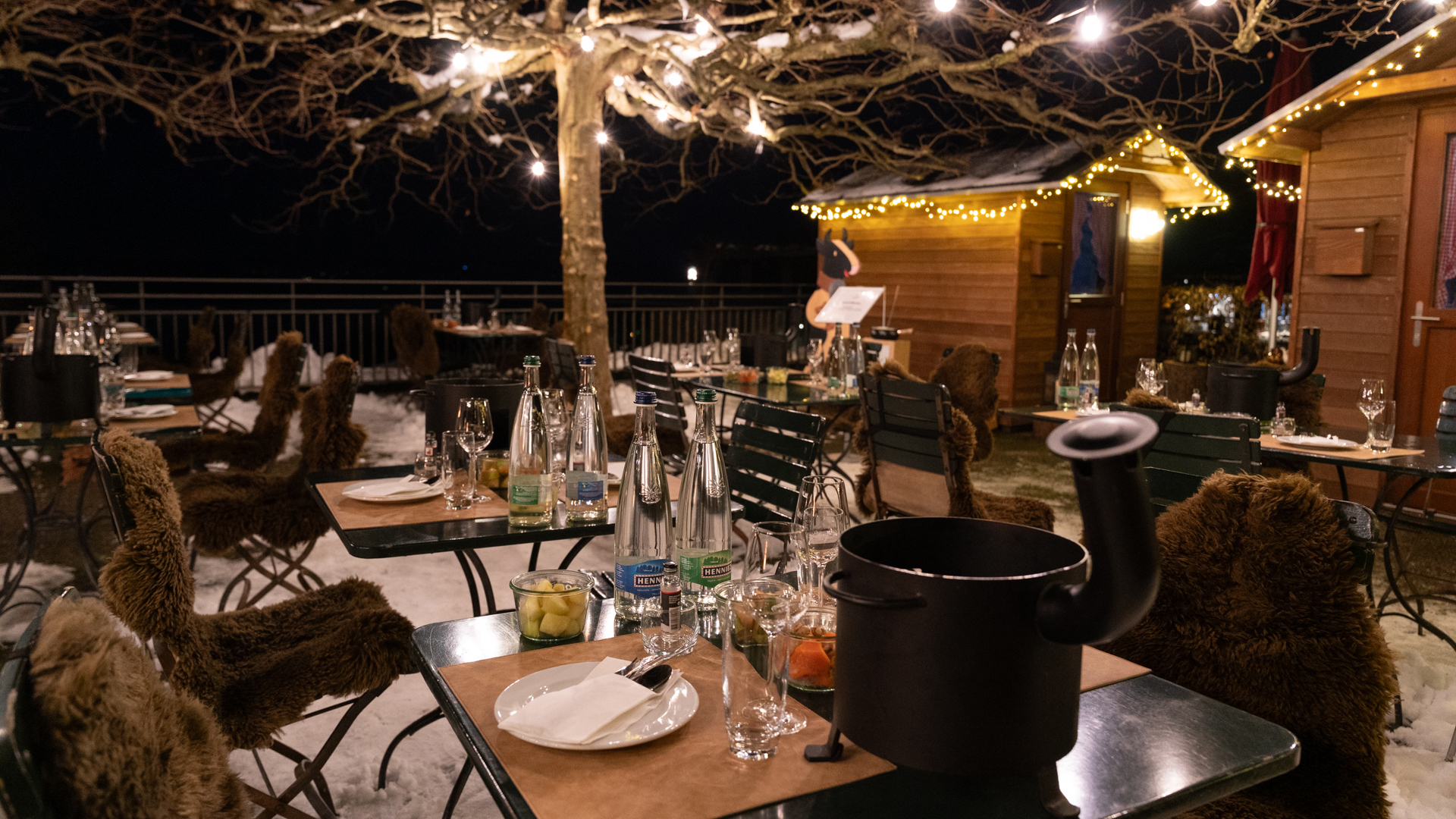 Outdoor Fondue auf der Terrasse vom Restaurant Gurtners