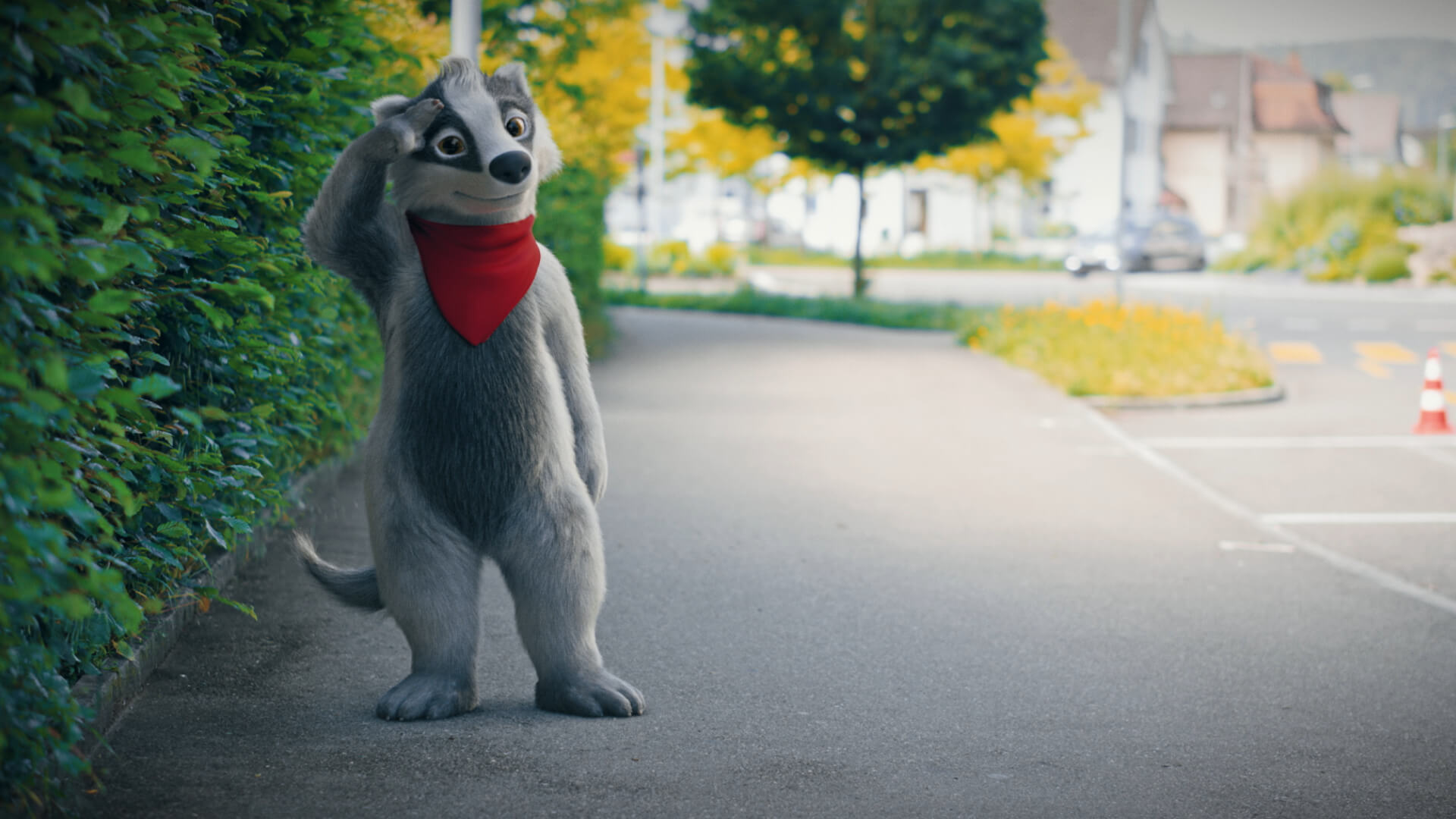 Max der Dachs, das Maskotchen der AXA.